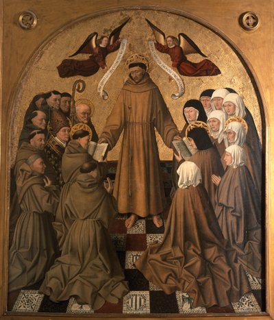 St. Franziskus gibt seinen Jüngern die Regel, Panel aus der Pala di Rocca von Niccolo Antonio Colantonio